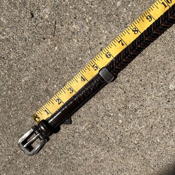 Brighton Brown Braided Leather Belt Silver Buckle & Accents L/34 - Picture 9 of 16